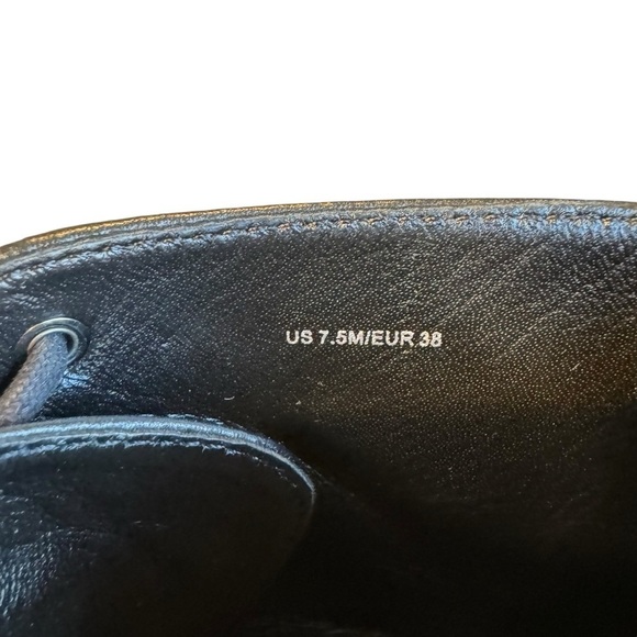 Vince Remi BLACK LEATHER CHUNKY Sole Water Repellant Zip Ankle Boot Bootie 7.5 - Picture 8 of 11